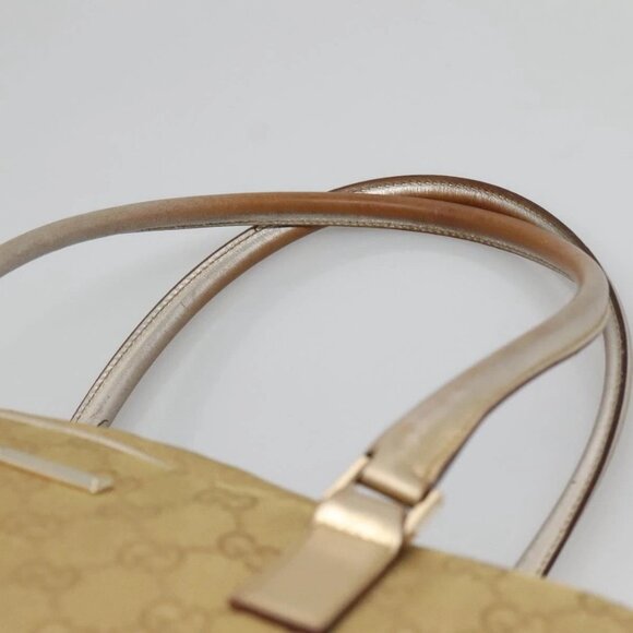 GUCCI GG Canvas Hand Bag Gold Tone 002 1115 Auth ti3284 - Picture 9 of 16